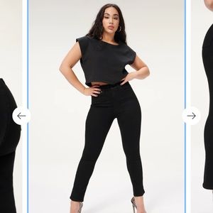 Good American Always Fits Good Jean Size 6-12 High Rise Stretch Black